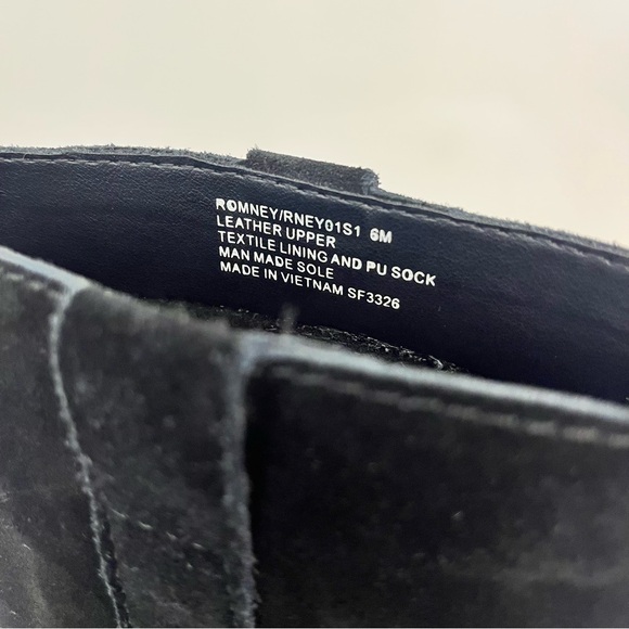 Steve Madden Romney Mid-Calf Boots Black Leather Block Heel Almond Toe Size 6 - Picture 12 of 13